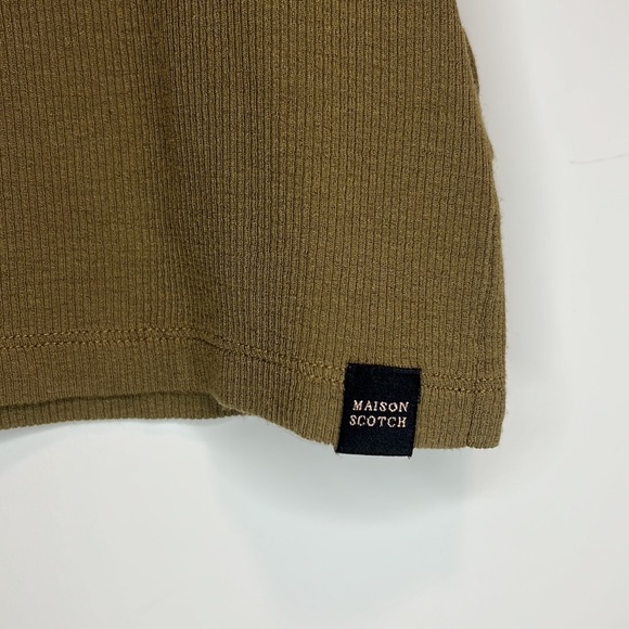 Scotch & Soda Ribbed Long MocNeck Tank.  Sz 1 Moss Green - Picture 2 of 10